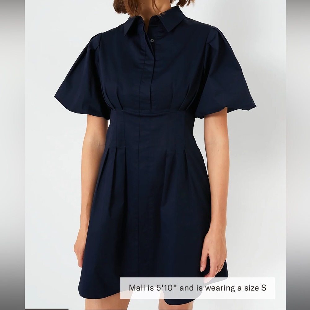Navy Mini Delaney Dress - Picture 1 of 12